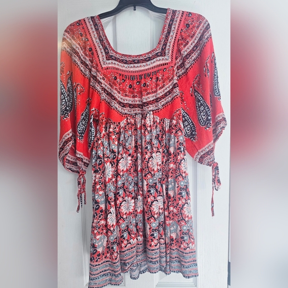 Midsummer's Dream Dress by Free People, specifically in the "Poppy Combo" Small - Picture 9 of 9